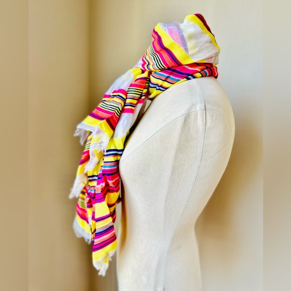 Sunrise Serape Striped Boho Scarf - Picture 5 of 8